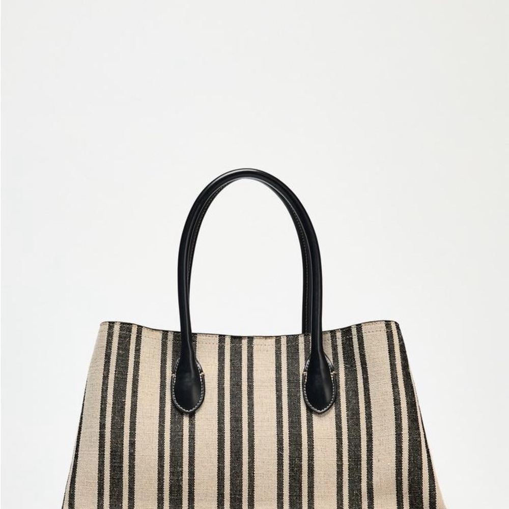 Zara Striped Canvas Shopper